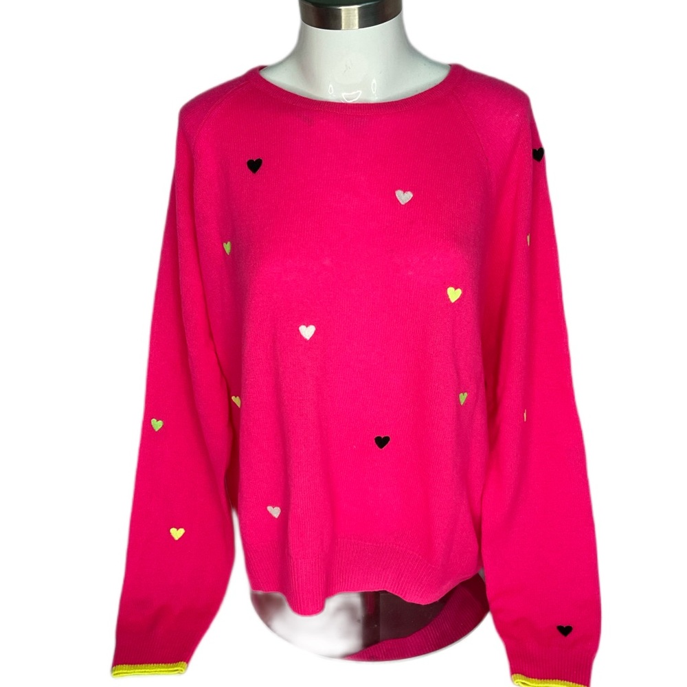 Brodie Fine Cashmere Mini Heart Sweater